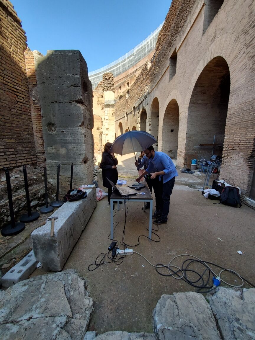 Derek and Ryan scanning fragments in the colliseum